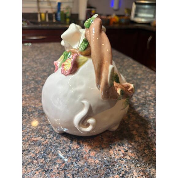 Vintage Fitz & Floyd Omnibus Teapot Sleepy Eyed Pig 1994 Hand-painted - Picture 8 of 16